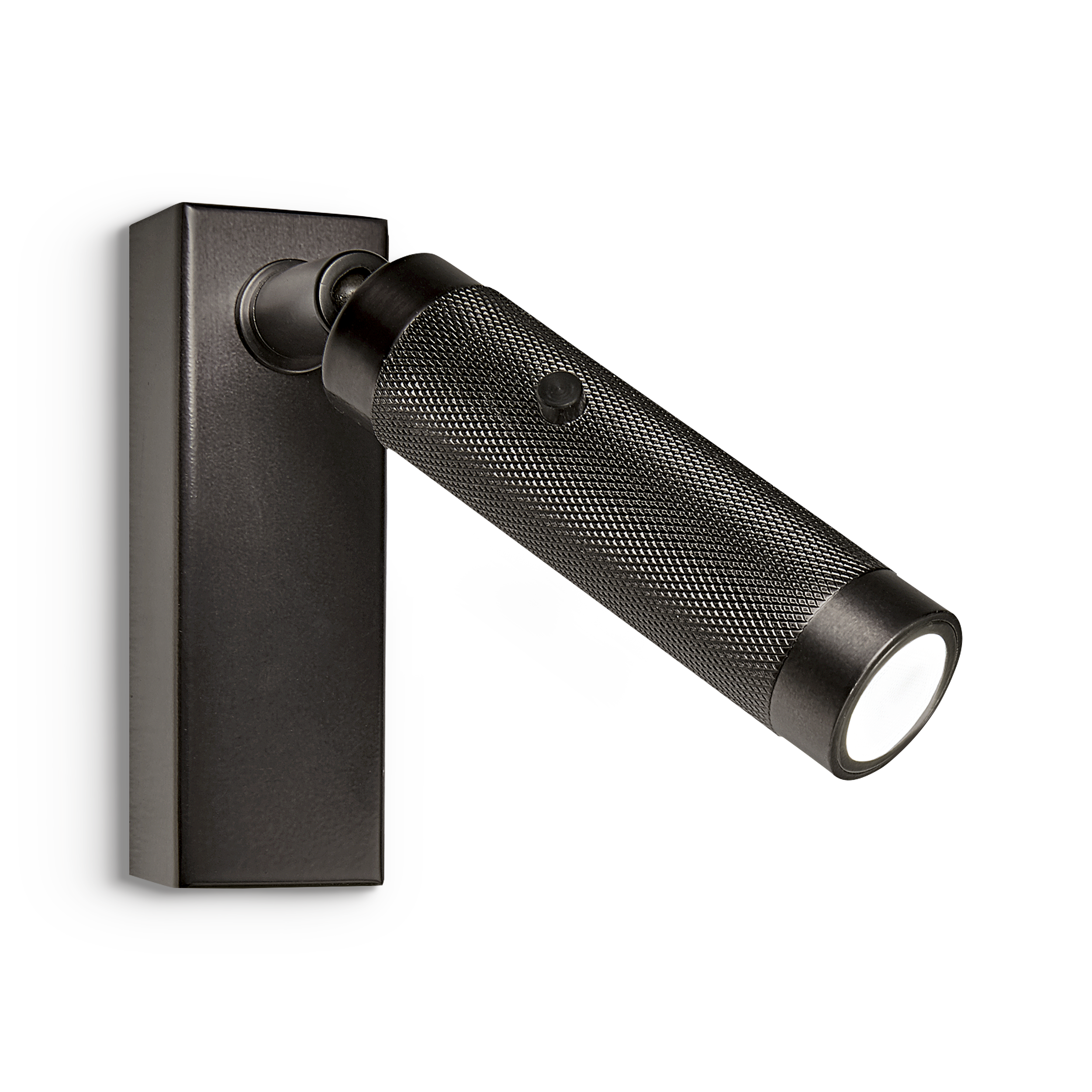 led-7a-bb-primary Modern black reading light with cylindrical head RKR11 - Image 1