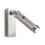 Modern black reading light with cylindrical head RKR12