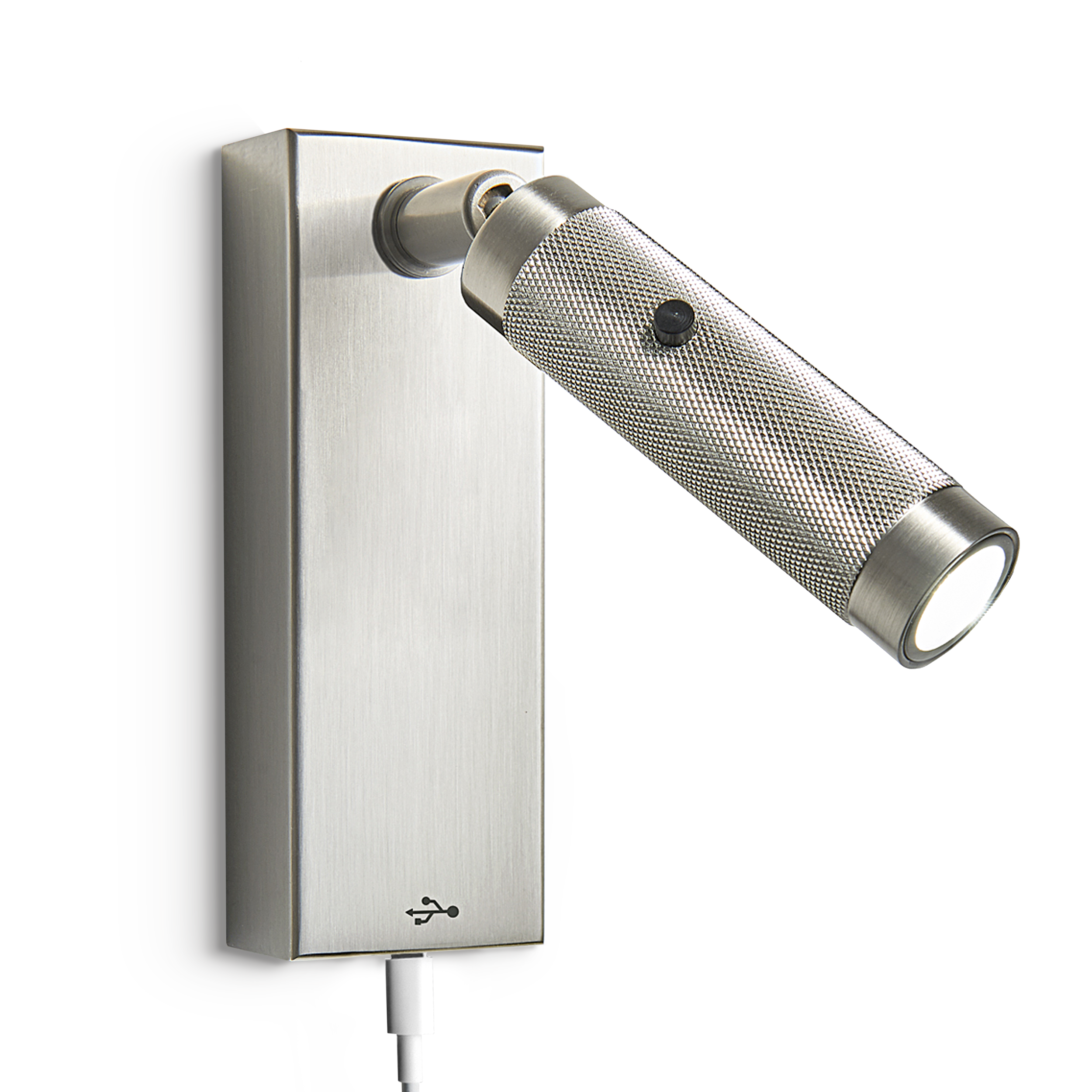 led-7a-usbc-bn-primary Modern black reading light with USB charging RKR15 - Image 1