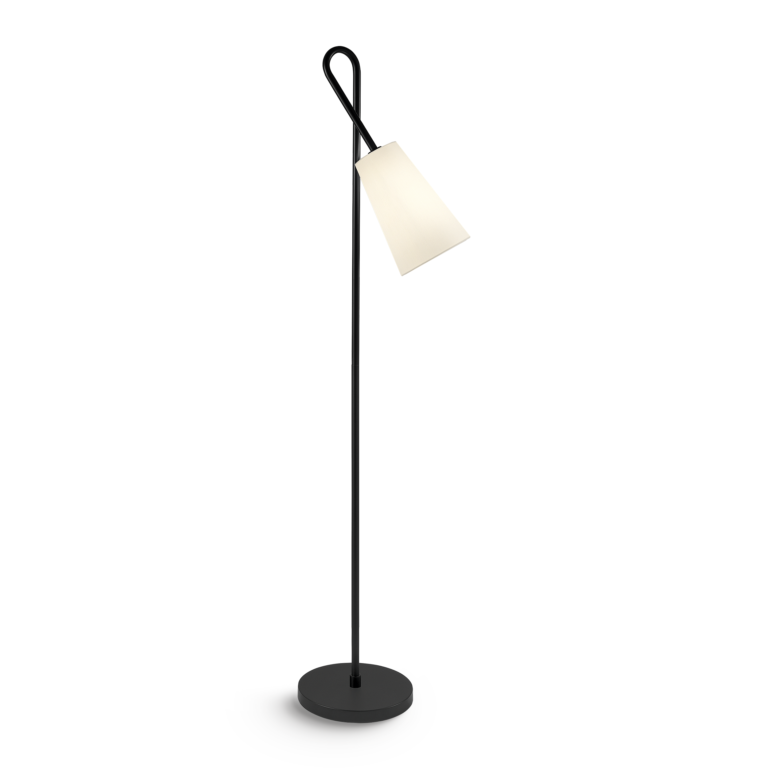 lp-88-fs-bl-primary Modern black floor lamp with fabric shade FKF01 - Image 1