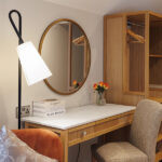 Modern black floor lamp with fabric shade FKF01 - Image 2