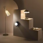Modern bronze floor lamp with fabric shade FBF02 - Image 2