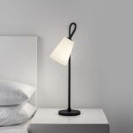 Modern black desk lamp with fabric shade DKF02 - Image 2