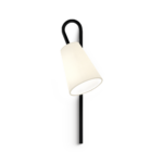 Modern black wall lamp with fabric shade WKF05