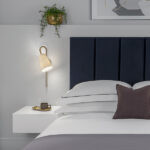 Modern bronze wall lamp with fabric shade WBF02 - Image 2