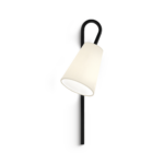 Modern black wall lamp with fabric shade WKF06