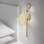 Modern bronze wall lamp with fabric shade WBF03 - Image 3