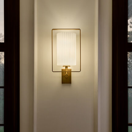 brass wall lamp,modern wall lamp,opal glass wall light,brass wall sconce,bedroom wall lamp,hotel wall lighting