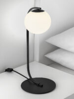Modern black desk lamp with opal glass DKG03 - Image 3