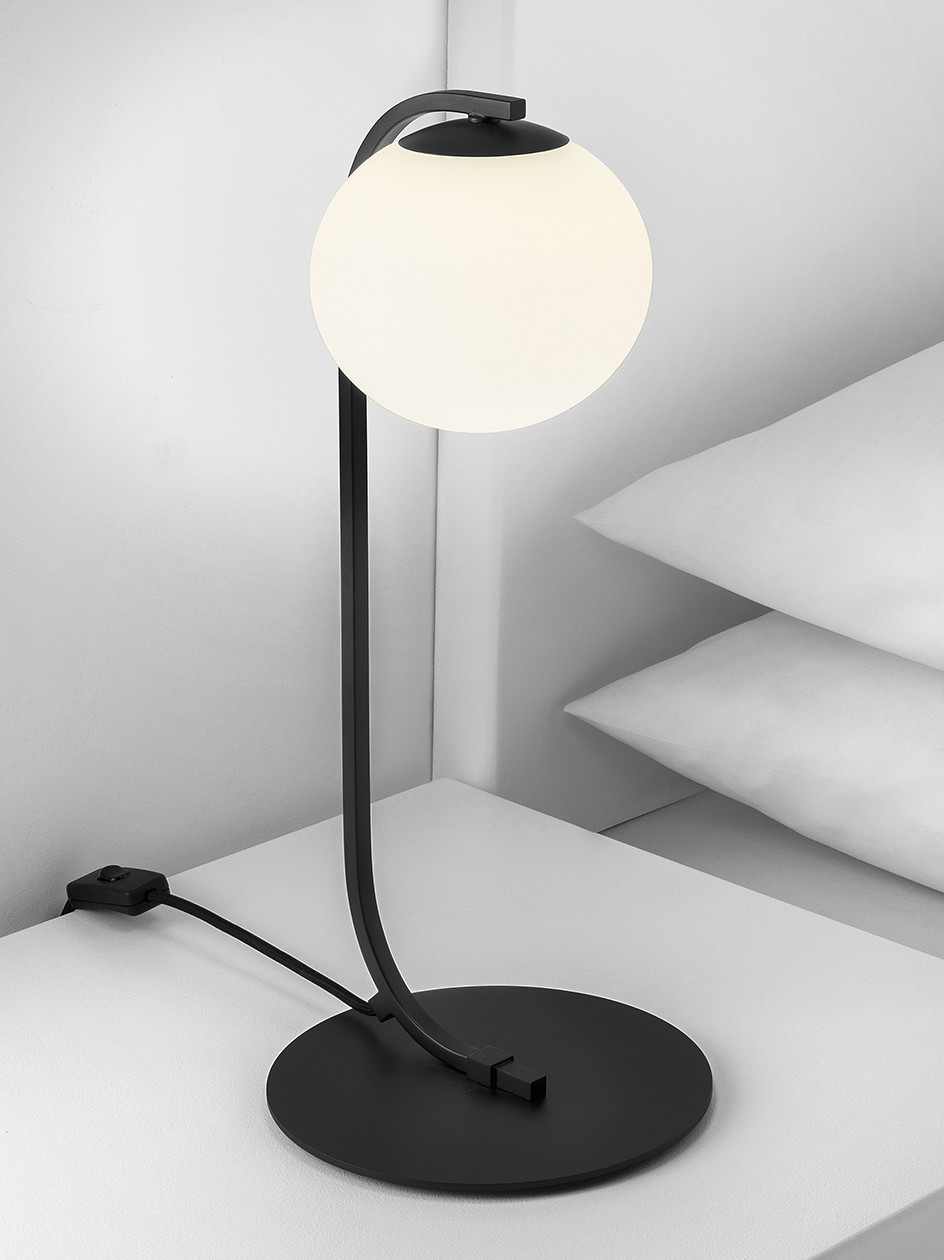 pa-12-tl-bl-1 Modern black desk lamp with opal glass DKG03 - Image 3