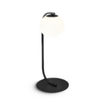 Modern black desk lamp with opal glass DKG03