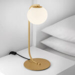 Modern champagne gold desk lamp with opal glass DBG06 - Image 2