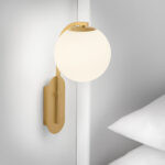 Modern champagne gold wall lamp with opal glass WBG13 - Image 2