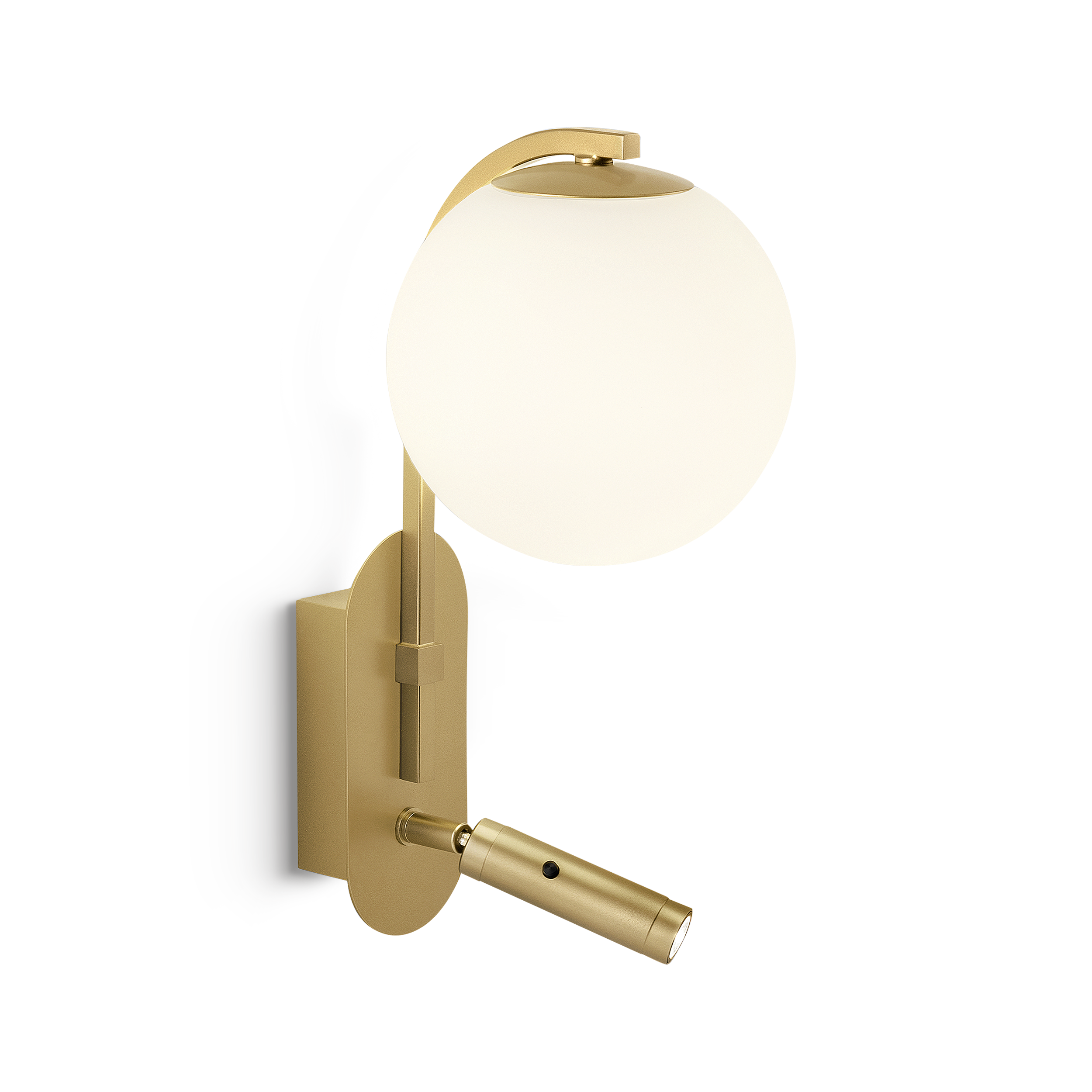pa-12-w1-led-chg-primary Modern champagne gold reading light with opal glass RBR13 - Image 1