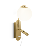 Modern champagne gold wall lamp with reading light WBR09