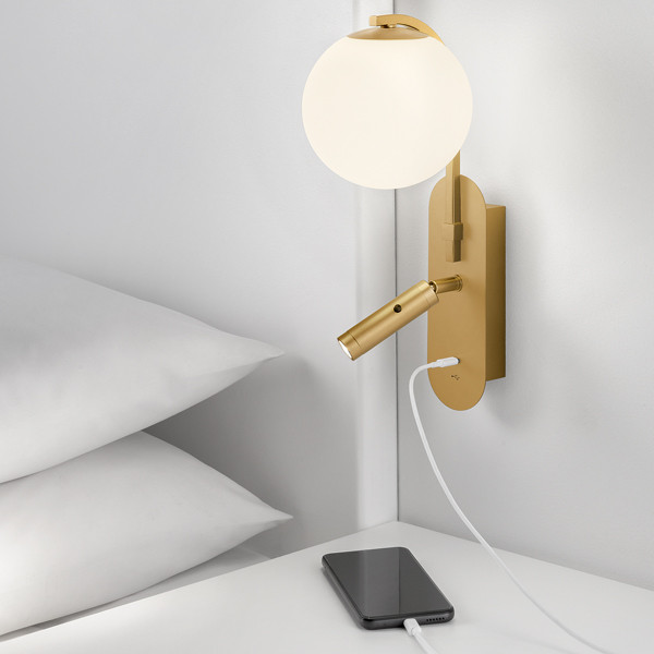 pa-12-w1-led-usbc-chg-secondary Modern champagne gold wall lamp with reading light WBR09 - Image 2