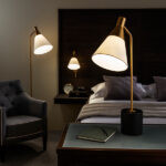 Modern floor lamp with fabric shade FNF01 - Image 2