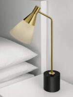 Modern black desk lamp with fabric shade DKF04 - Image 3