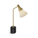 Modern black desk lamp with fabric shade DKF04