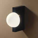Modern bronze wall sconce with opal glass WBG12 - Image 3
