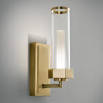 Modern brass bathroom wall light with LED light BBL02 - Image 3
