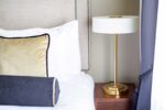Decorative white desk lamp with fabric shade DWF01 - Image 5