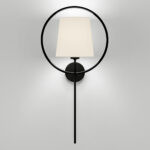 Modern black wall lamp with fabric shade WKF09 - Image 2