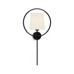 Modern black wall lamp with fabric shade WKF09