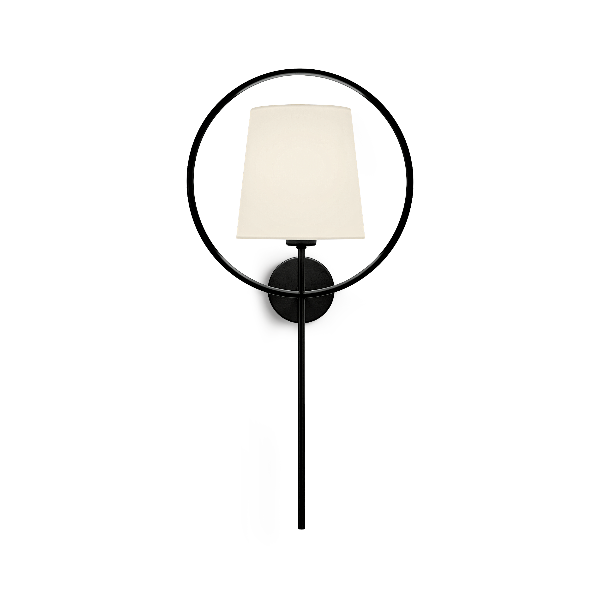 si-23-w1-bl-primary Modern black wall lamp with fabric shade WKF09 - Image 1