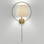 Modern bronze wall lamp with fabric shade WBF07 - Image 3