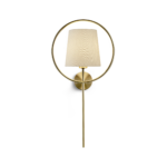 Modern bronze wall lamp with fabric shade WBF07