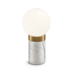 Compact brass desk lamp with opal glass DBG01