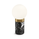 Compact brass desk lamp with opal glass DBG02