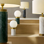 Compact brass desk lamp with opal glass DBG03 - Image 4
