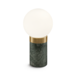 Compact brass desk lamp with opal glass DBG03