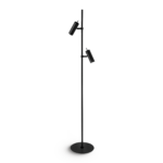 Minimalist black floor lamp with opal acrylic diffuser FKG02