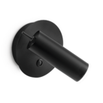 Minimalist black wall lamp with reading light WKR05