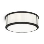Modern black bathroom ceiling light with ribbed detail BKR01