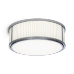 Modern chrome bathroom ceiling light with ribbed detail BCR01