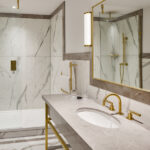 Modern bronze bathroom wall light with ribbed detail BBR02 - Image 2