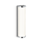Modern chrome bathroom wall light with ribbed detail BCR02