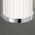 Modern chrome bathroom wall light with ribbed detail BCR02 - Image 2