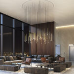 Decorative champagne gold custom ceiling light with LED light CBL03 - Image 4