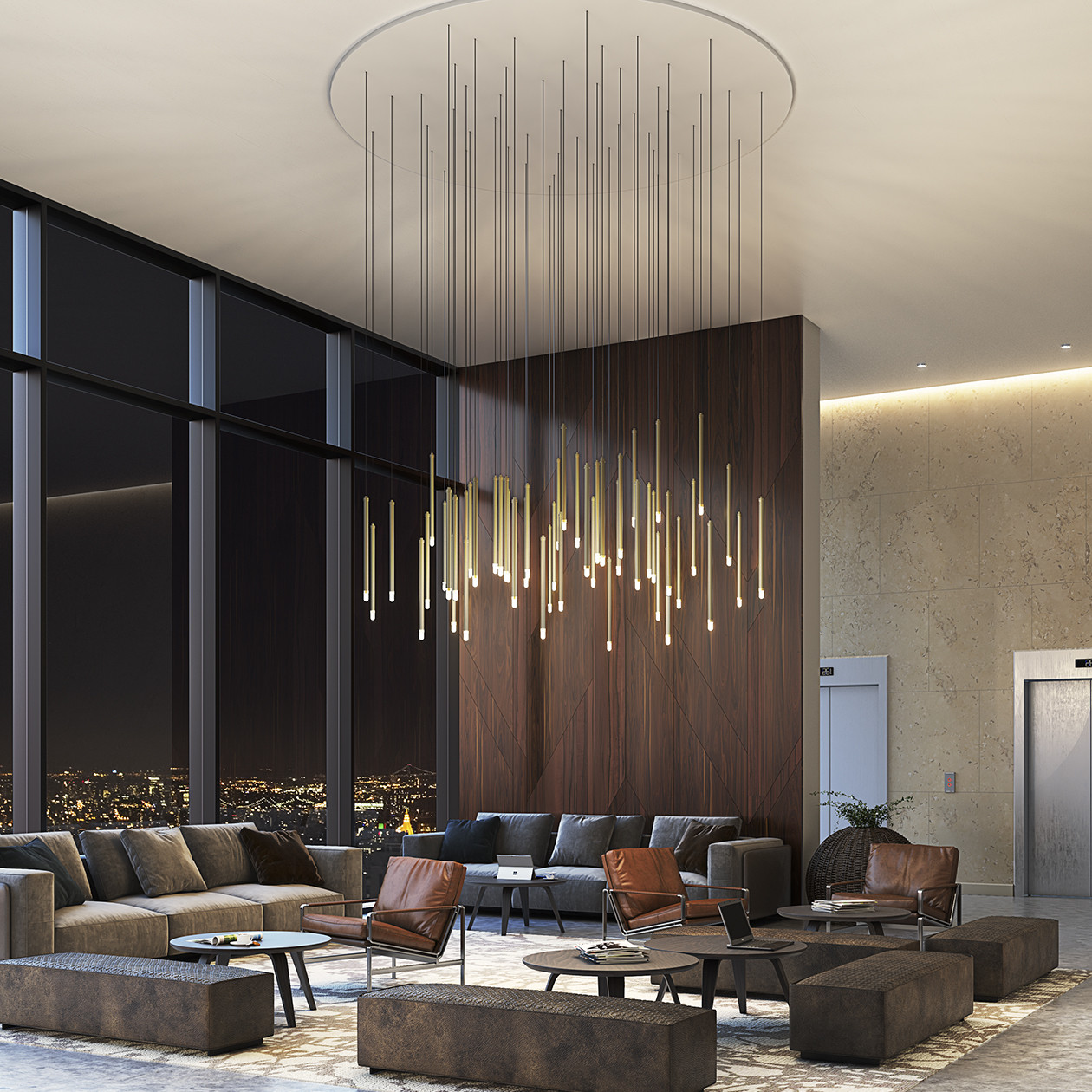 wa-24-p-chg-1 Decorative champagne gold custom ceiling light with LED light CBL03 - Image 4