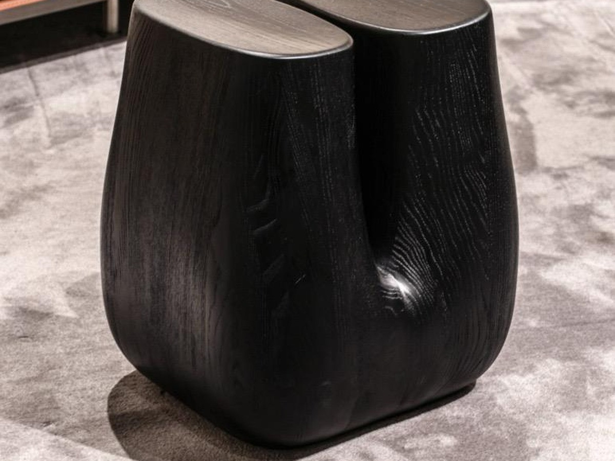 CRF353-1 Sculptural Wood Stool - Image 1