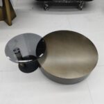Round Coffee Table Set (Brass & Glass)