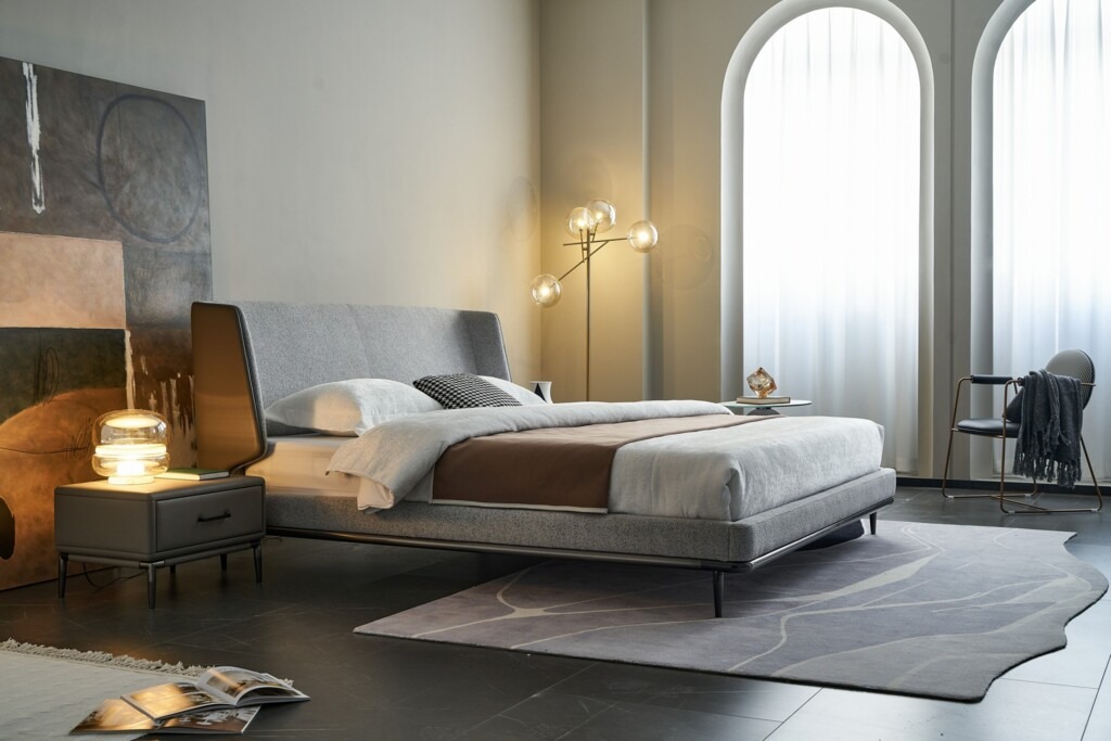 GC2125-photo-1 GC2125 - Wingback Shield Headboard Bed with Integrated Nightstand - Image 1