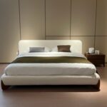 GC2233 - Organic Curve Headboard Bed with Wood Feet