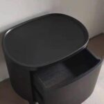 WXG051 - Oval-Top Bedside Table with Two Drawers