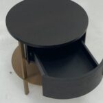 Round Nightstand with Shelf